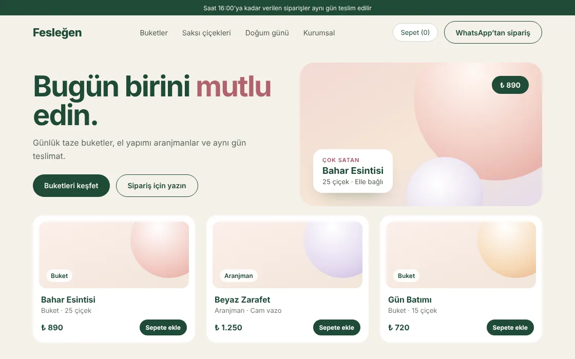 Fesleğen çiçekçi online mağaza
