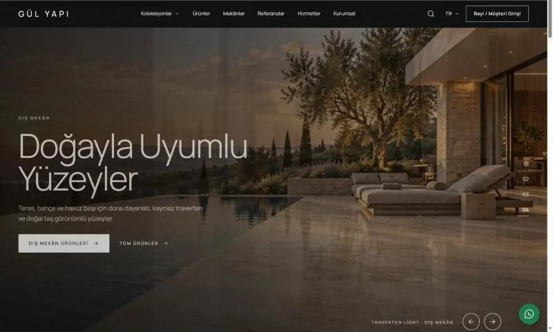 Gül Yapı web sitesi ana sayfası